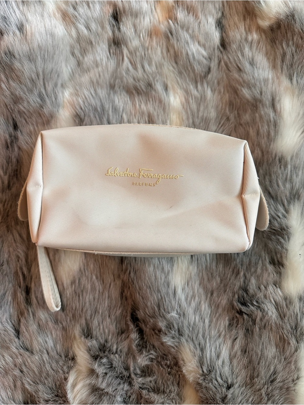Salvatore Ferragamo Toiletry/Makeup Bag cream beige